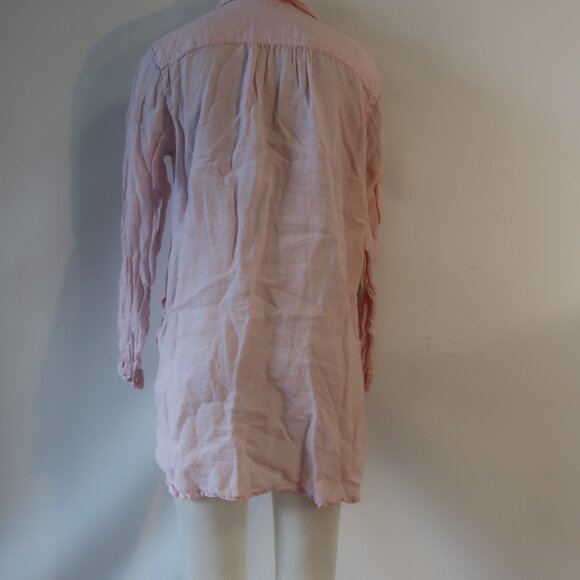 Womens CP Shades Pink 100% Linen Shirt Dress S - Picture 5 of 6